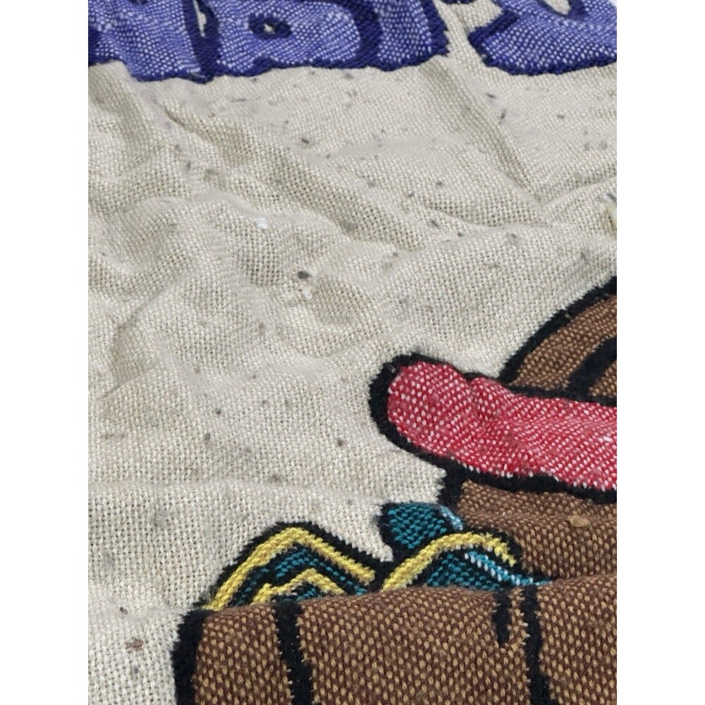 Vintage 90s Scooby Doo Skateboarding Throw Blanket Woven Tapestry 59x46 Rare HTF - Picture 12 of 13